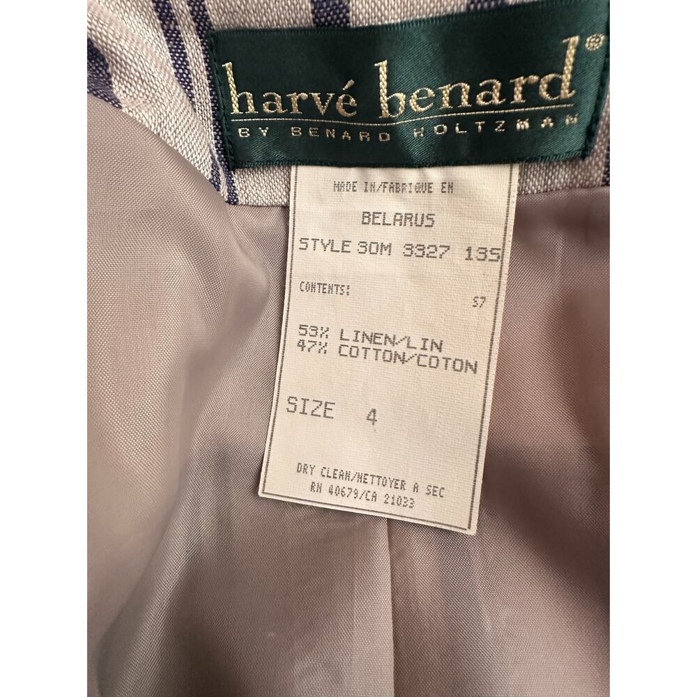 Harve Bernard 2pc. Linen & Cotton Striped Jacket & Skirt Set, Size 4 - Picture 5 of 10